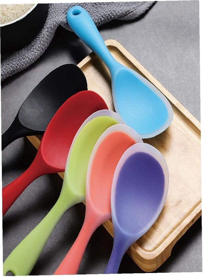 TASKHOUSE Silicone Rice Paddle Spoon Non-Stick Steel Core Rice Scooper for Mashed Potatoes, Salad (Orange) - Image 4